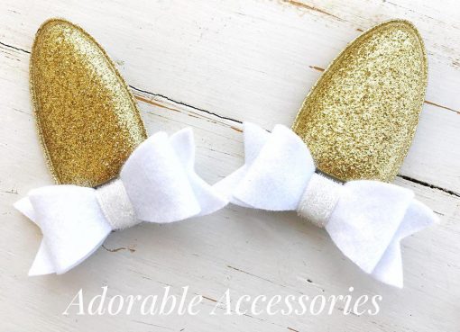 bunny ears set gold Handmade ampampamp High Quality School Hair Accessories Available in Clips Hairties Headbands Bunwraps and More Wholesale ampampampamp Fundraising Prices available to schools pampampampampc and organisations