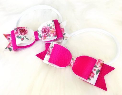white floral quad Handmade ampampamp High Quality School Hair Accessories Available in Clips Hairties Headbands Bunwraps and More Wholesale ampampampamp Fundraising Prices available to schools pampampampampc and organisations