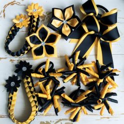 Black & Yellow Gold Hair Accessories
