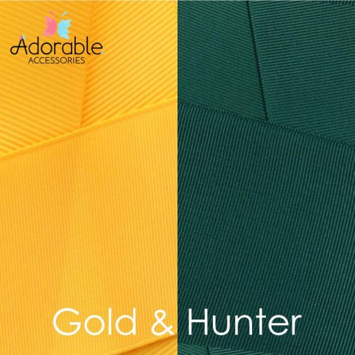 Gold & Hunter Green Hair Accessories