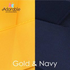 Navy Gold Hair Accessories 1 Handmade ampampamp High Quality School Hair Accessories Available in Clips Hairties Headbands Bunwraps and More Wholesale ampampampamp Fundraising Prices available to schools pampampampampc and organisations