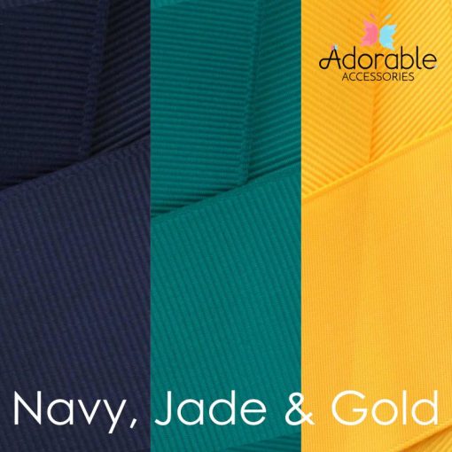 Navy, Jade & Gold Hair Accessories