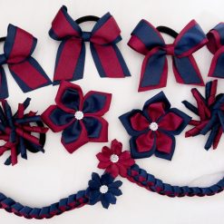 Maroon Navy 2 Handmade ampampamp High Quality School Hair Accessories Available in Clips Hairties Headbands Bunwraps and More Wholesale ampampampamp Fundraising Prices available to schools pampampampampc and organisations