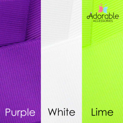 Purple White Lime Handmade ampampamp High Quality School Hair Accessories Available in Clips Hairties Headbands Bunwraps and More Wholesale ampampampamp Fundraising Prices available to schools pampampampampc and organisations