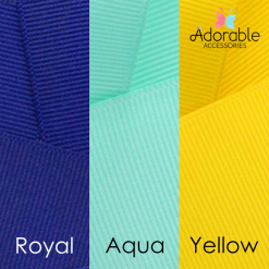 Royal Aqua Yellow Handmade ampampamp High Quality School Hair Accessories Available in Clips Hairties Headbands Bunwraps and More Wholesale ampampampamp Fundraising Prices available to schools pampampampampc and organisations